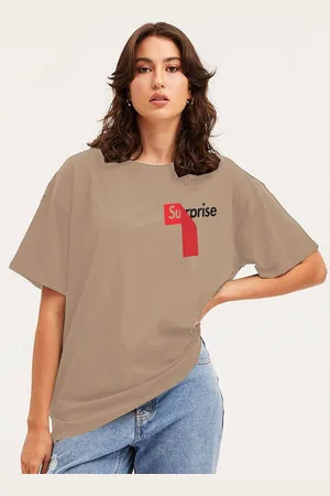 Moda Rapido Women Typography Printed Round Neck Cotton Oversized T-shirt