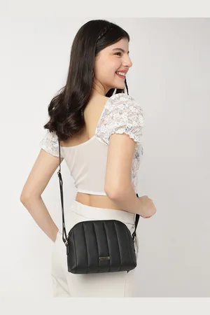Fastrack Women Quilted Black Sling Bag