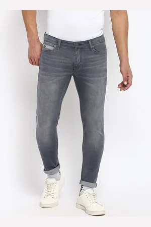 Lee Men Grey Skinny Fit Low-Rise Light Fade Jeans