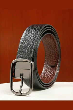 Teakwood Leathers Men Textured Leather Reversible Formal Belt
