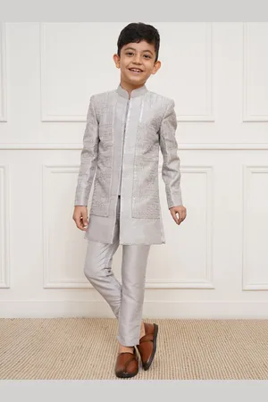 Vastramay Boys Slim Fit Embroidered Sherwani Set
