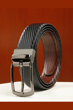 Teakwood Leathers Men Textured Leather Reversible Formal Belt