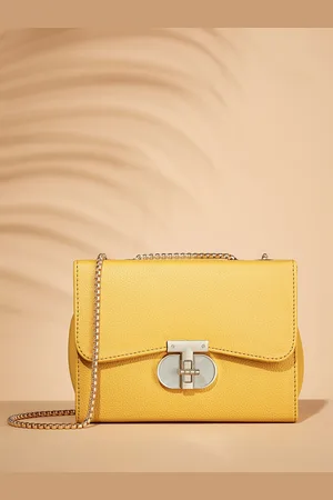 DressBerry Black Textured Structured Sling Bag