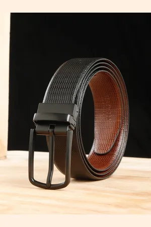 Teakwood Leathers Men Textured Leather Reversible Formal Belt