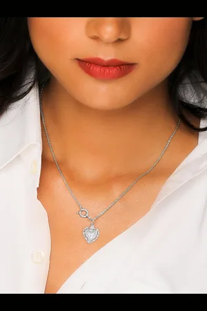 GIVA Sterling Silver Rhodium-Plated Necklace
