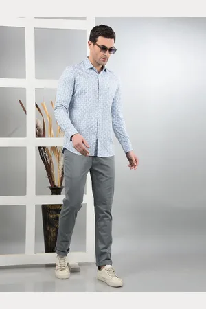 Crimsoune Club Men Classic Slim Fit Spread Collar Micro Ditsy Printed Cotton Casual Shirt
