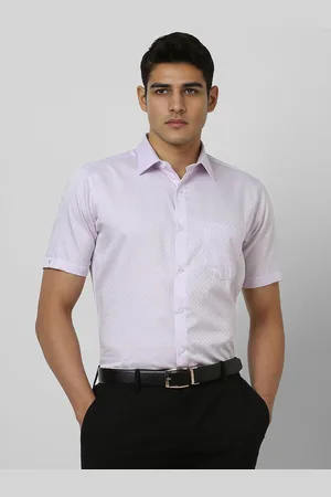 Van Heusen Men Spread Collar Textured Cotton Formal Shirt