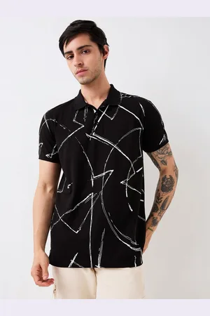 SPYKAR Men Abstract Printed Polo Collar Cotton Slim Fit T-shirt