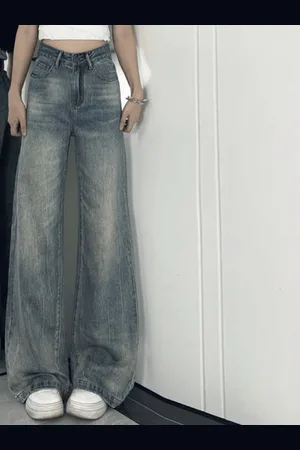 DressBerry Women Wide Leg High-Rise Light Fade Jeans