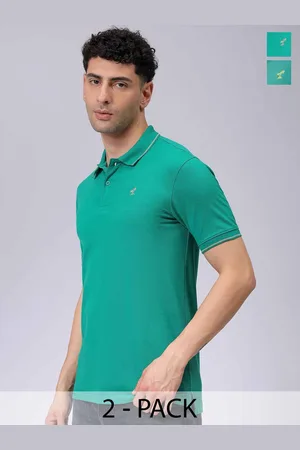The Indian Garage Co Men Pack of 2 Solid Polo Collar T-shirts