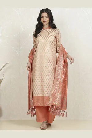 Biba Floral Woven Design Unstitched Dress Material