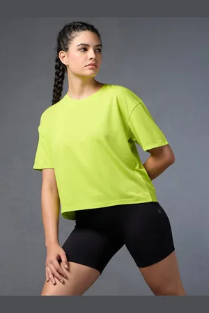 Cult Women Neon Green Cropped T-shirt