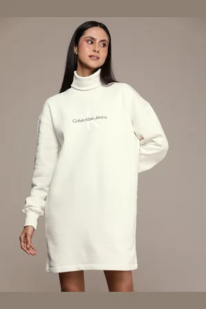 Calvin Klein Turtle Neck Brand Logo Printed Jumper Dress