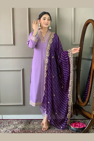 choiceit Women Embroidered Regular Sequinned Kurta with Pyjamas & With Dupatta
