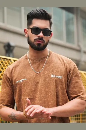 Maniac Men Solid Round Neck Cotton T-shirt
