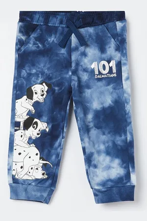 Lifestyle Boys 101 Dalmations Printed Pure Cotton Mid-Rise Joggers