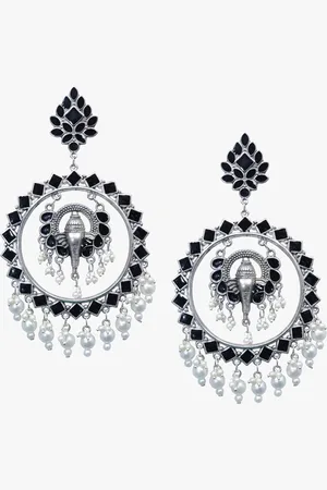 Krelin Silver-Plated Crescent Shaped Chandbalis Earrings