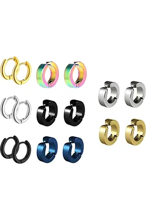 KARISHMA KREATIONS Men Set of 8 Hoop Earrings