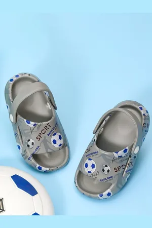 Yellow bee Boys Football Theme Printed Clogs