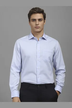 Louis Philippe Men Classic Fit Spread Collar Solid Cotton Formal Shirt