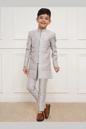 Vastramay Boys Slim Fit Embroidered Sherwani Set