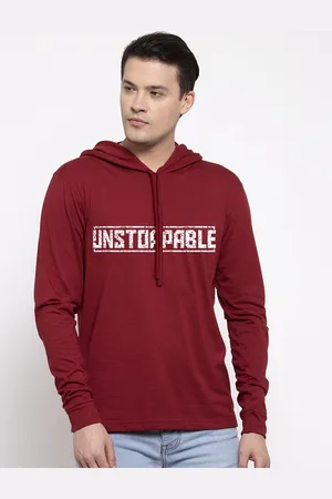 Friskers Men Maroon Typography Pockets T-shirt