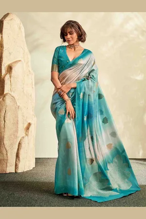 KIMISHA Floral Zari Silk Blend Saree
