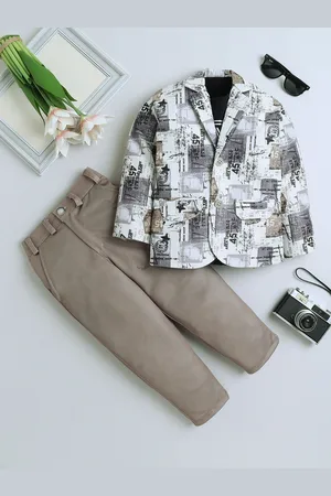 BAESD Boys Printed 3-Piece Suits