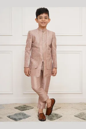 Vastramay Boys Slim Fit Embroidered Sherwani Set