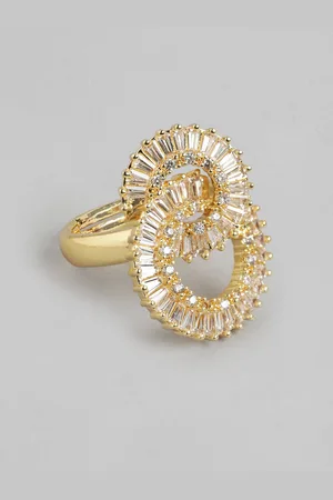 DressBerry Women Stone-Studded Adjustable Finger Ring