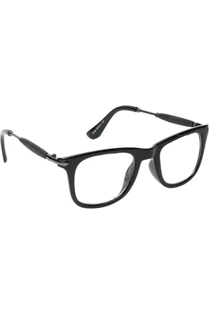 GARTH Unisex Clear Lens & Black Browline Sunglasses with UV Protected Lens