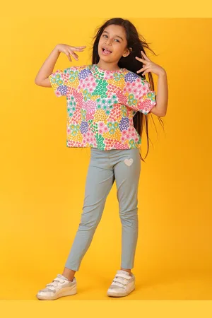 Anthrilo Girls Printed T-shirt with Leggings
