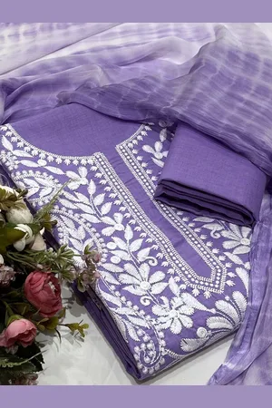 SALWAR STUDIO Floral Embroidered Unstitched Dress Material