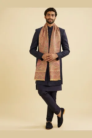 Manyavar Men Paisley Printed Shawl