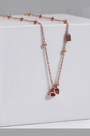 GIVA Sterling Silver Rose Gold-Plated Necklace
