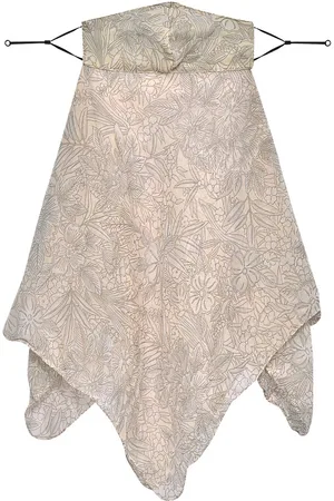 SWAYAM Women Beige & Grey Printed 3-Ply Reusable Adjustable Face Mask With Scarf