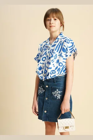 VERO MODA Girls Boxy Opaque Printed Casual Shirt