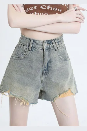 DressBerry Women High-Rise Denim Hot Pants Shorts
