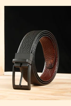 Teakwood Leathers Men Textured Leather Reversible Formal Belt