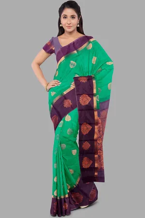 The Chennai Silks Ethnic Motifs Art Silk Fusion Ilkal Saree