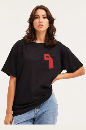 Moda Rapido Women Typography Printed Round Neck Cotton Oversized T-shirt