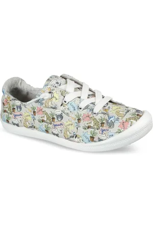 Skechers Women Nude-Coloured & Green Printed Sneakers