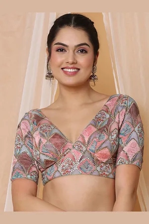 SALWAR STUDIO Embroidered Readymade Saree Blouse