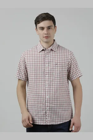 Crocodile Gingham Checked Linen Casual Shirt