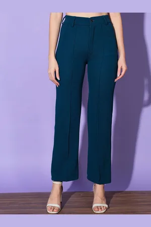 BuyNewTrend Women Comfort High-Rise Pleated Trousers