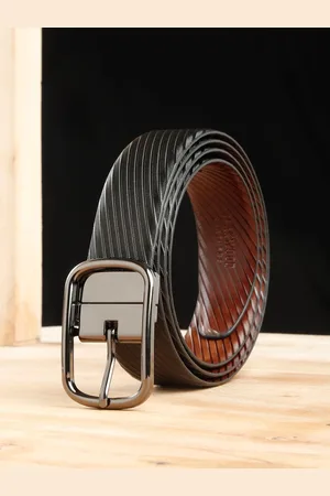 Teakwood Leathers Men Textured Leather Reversible Formal Belt