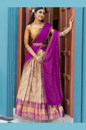 DrapeMall Semi-Stitched Lehenga & Unstitched Blouse With Dupatta