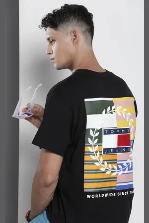 Tommy Hilfiger Printed Drop-Shoulder Pure Cotton Oversized T-shirt