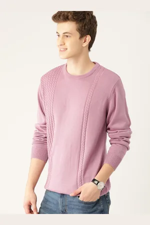 Mast & Harbour Men Cable Knit Acrylic Pullover