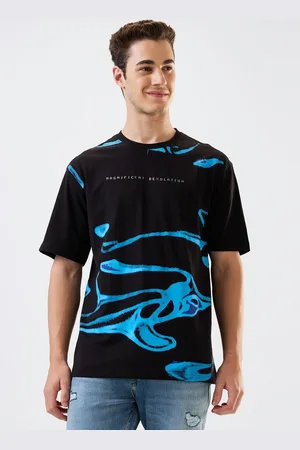 SPYKAR Men Abstract Printed Round Neck Cotton Relaxed Fit T-shirt